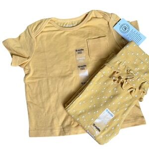 First Impressions 2PC Outfit Set Kids 18M Golden‎ Yellow Ruffle Leggings